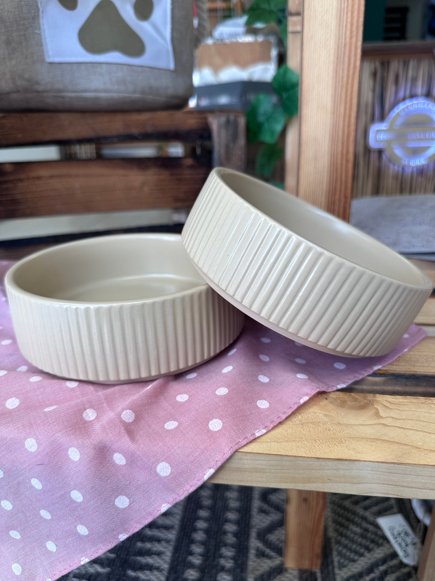 Keramik Hundenapf Beige