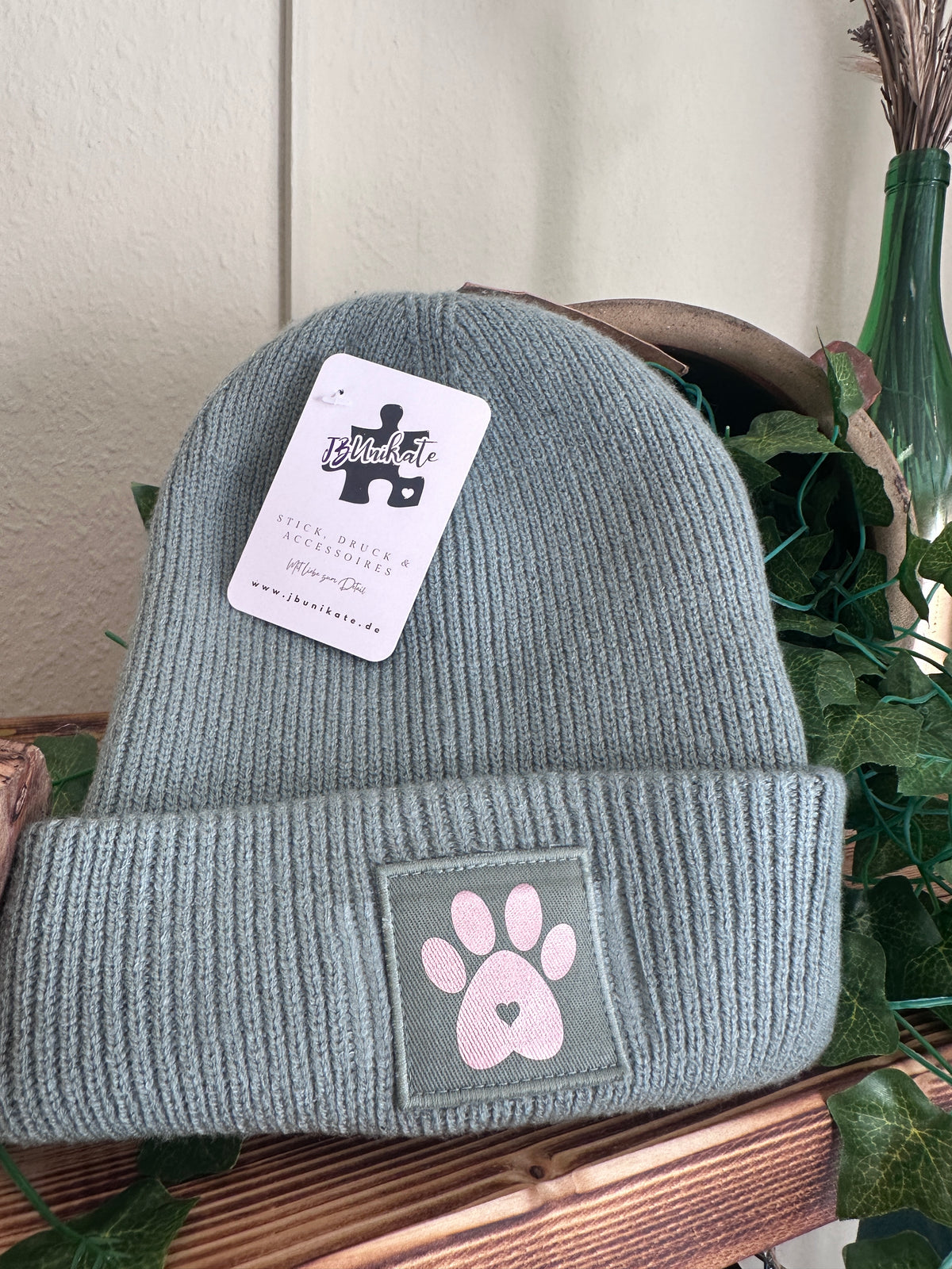 Mütze mit Pfote gedruckt - 100% recyceltes Polyester