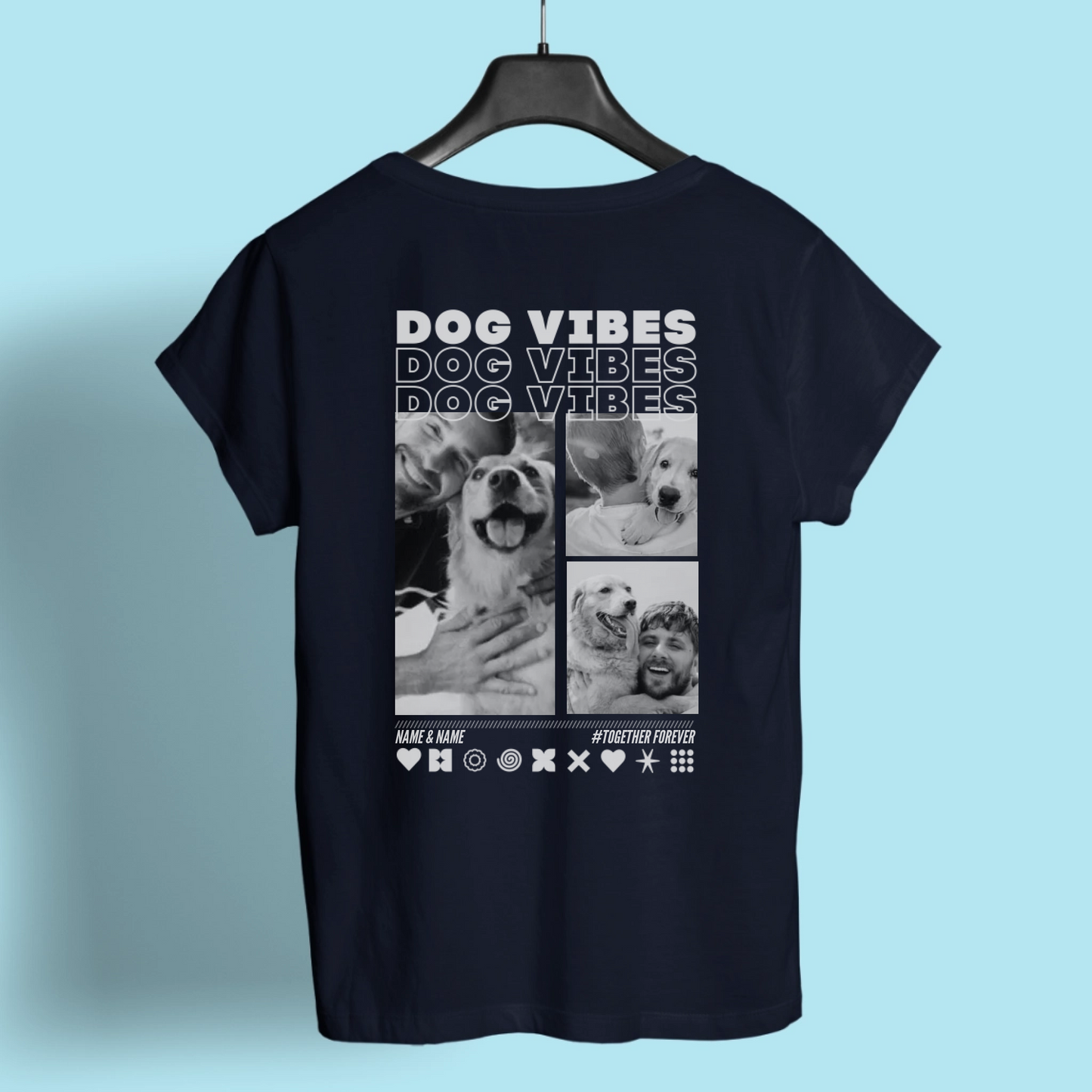 T-Shirt DOG LOVER mit Deinen Fotos personalisiert