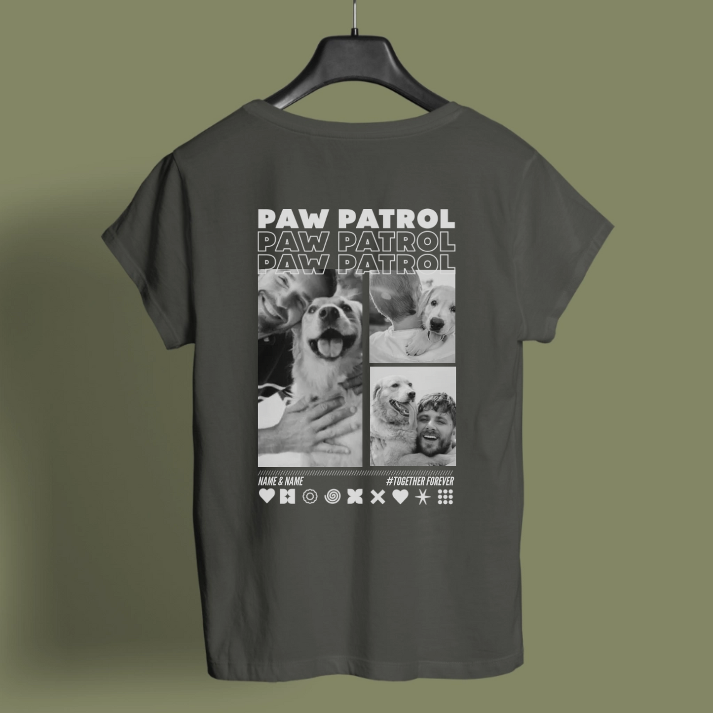 T-Shirt DOG LOVER mit Deinen Fotos personalisiert