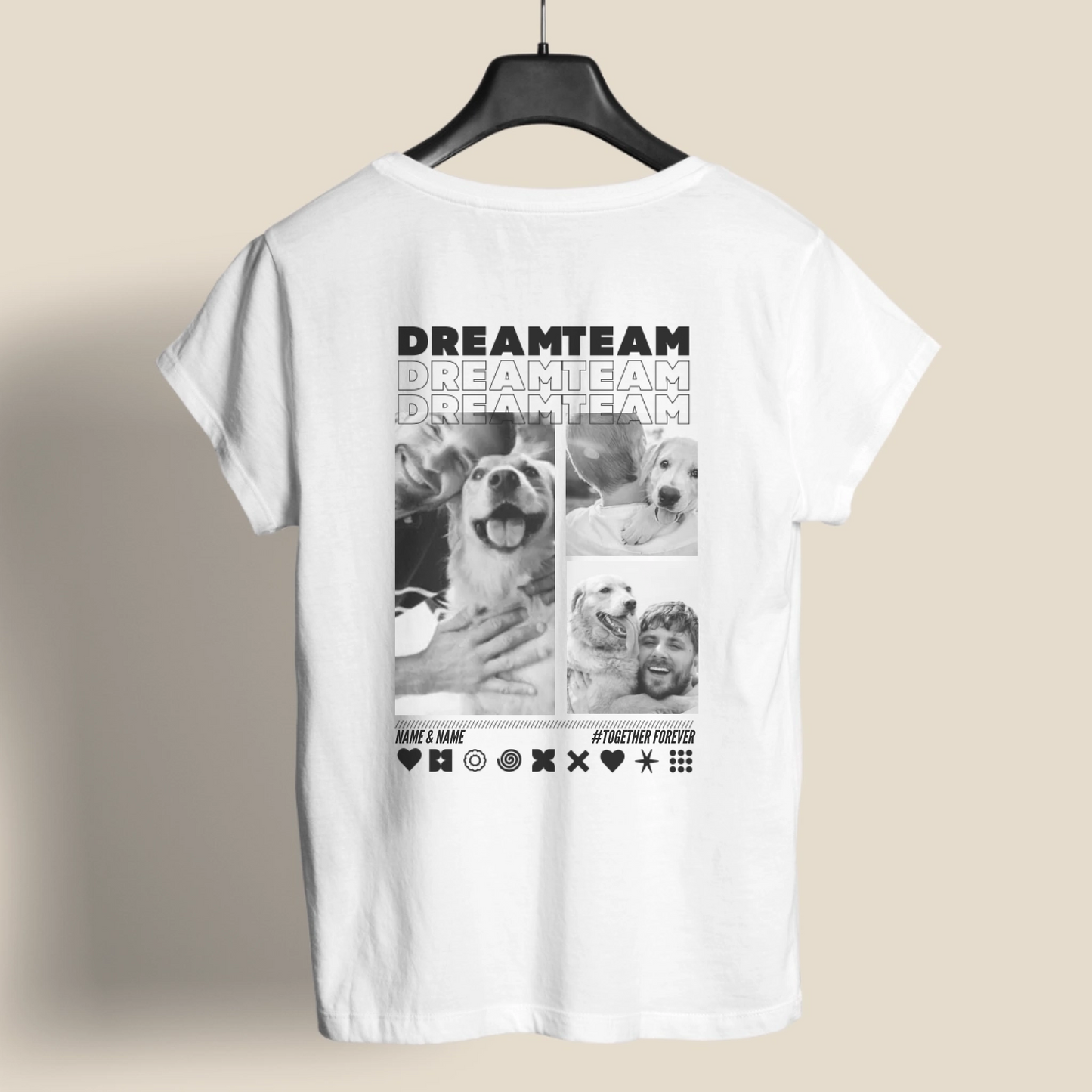 T-Shirt DOG LOVER mit Deinen Fotos personalisiert