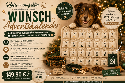 Pfotenmanufaktur Wunsch-Adventskalender – Handgemacht & individuell | 24 besondere Überraschungen
