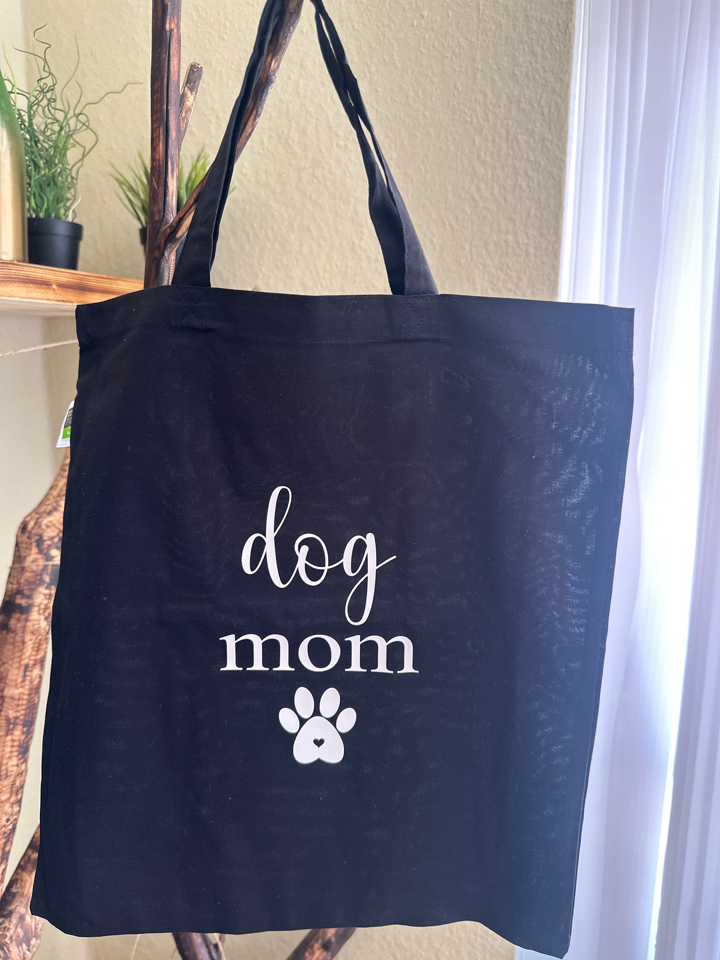 Einkaufsbeutel Schwarz 'Dogmom'