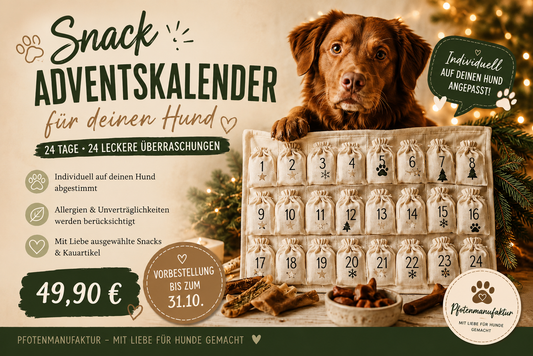 Snack-Adventskalender – Individuell für deinen Hund | 24 leckere Überraschungen