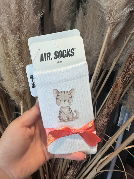 Kindersocken mit Katzenmotiv