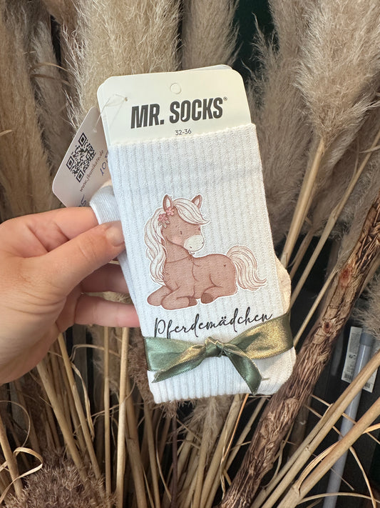 Kindersocken 'Pferdemädchen' mit Pferdemotiv